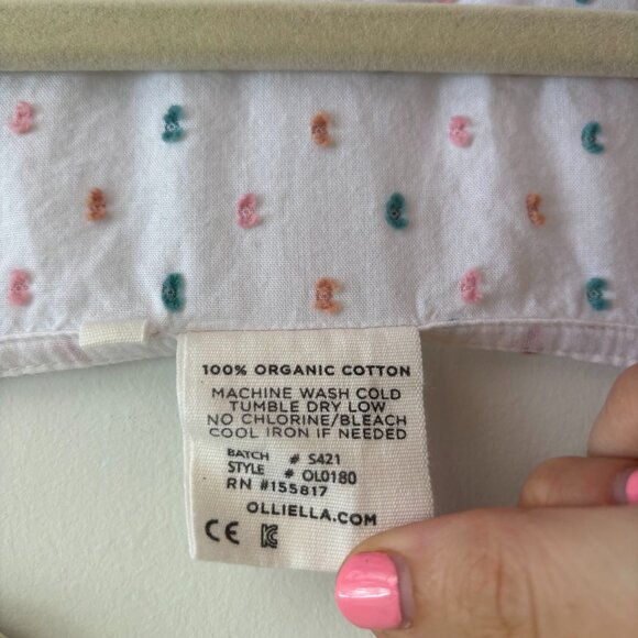 WARES Olliella Womens Shirt Dress‎ V-Neck Short Sleeve Polka Dot White SZ Medium - Picture 5 of 6